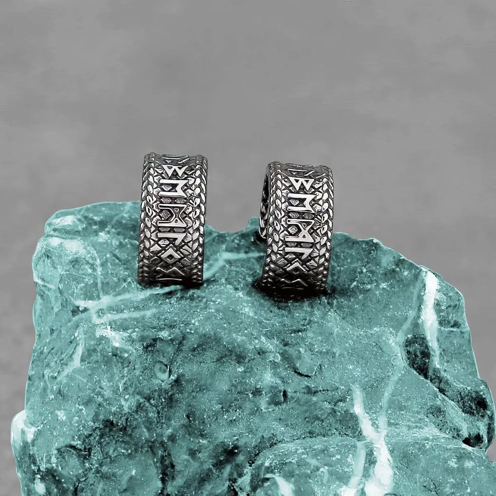 Anneau Boucles d'Oreille Runes Vikings