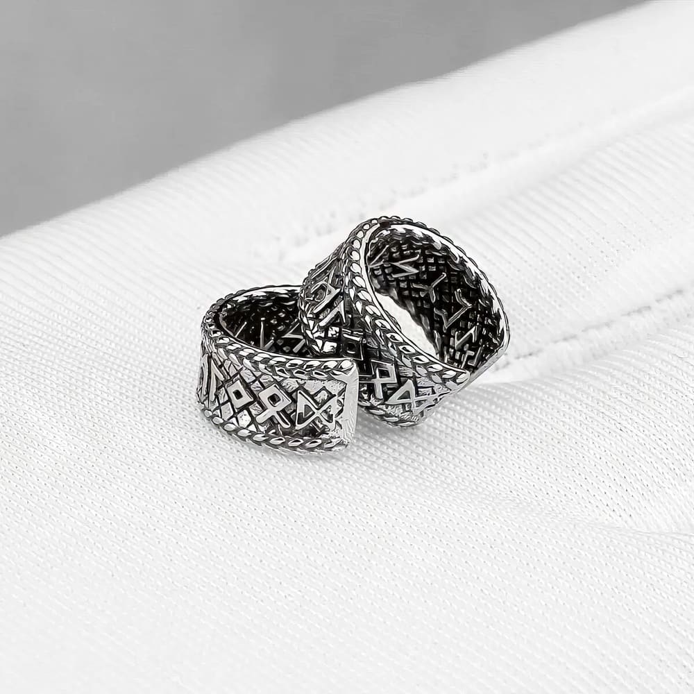 Anneau Boucles d'Oreille Runes Vikings