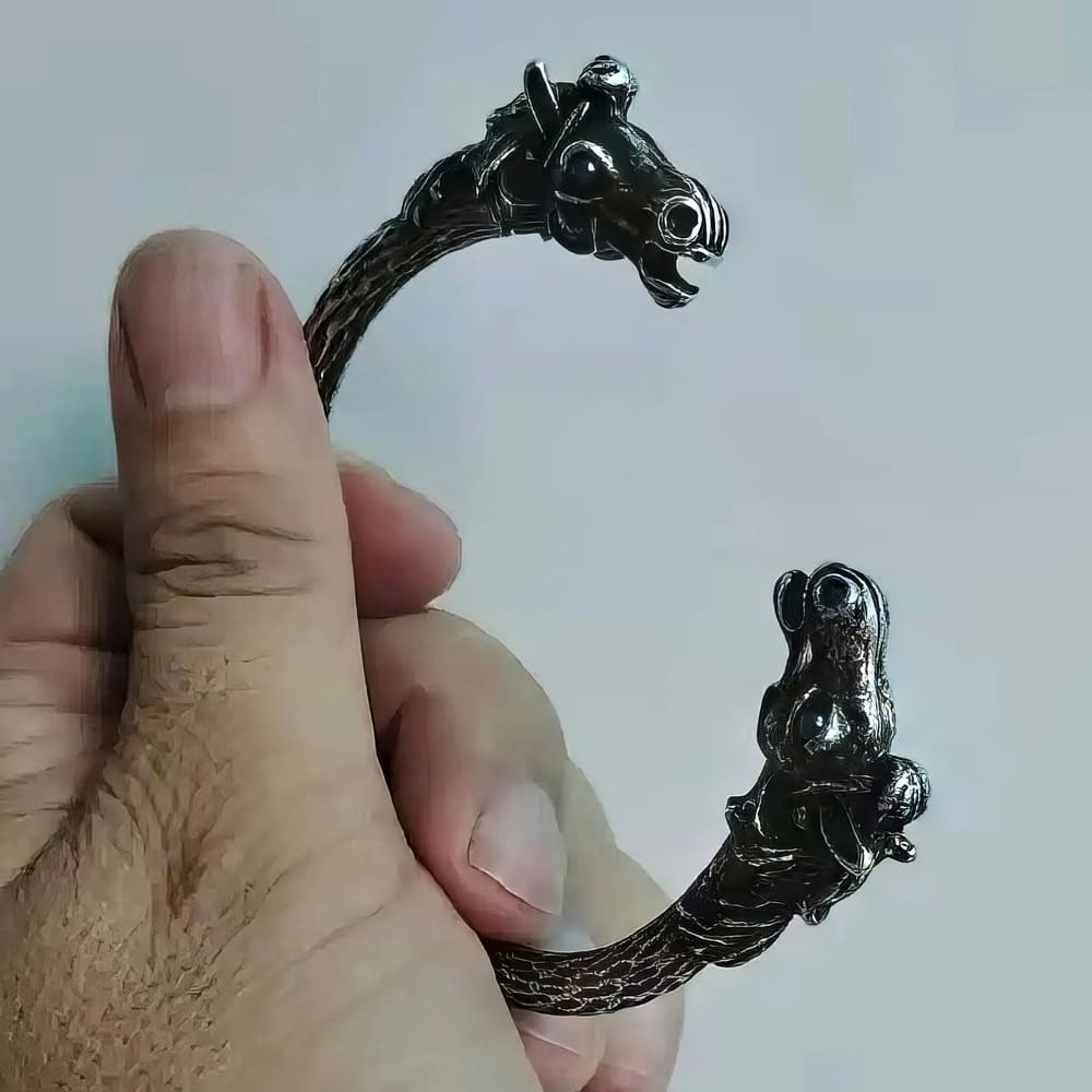 Bracelet Double Têtes du Cheval Sleipnir