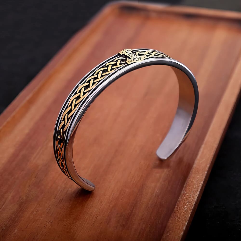 Bracelet Nœuds Celtiques et Mjolnir