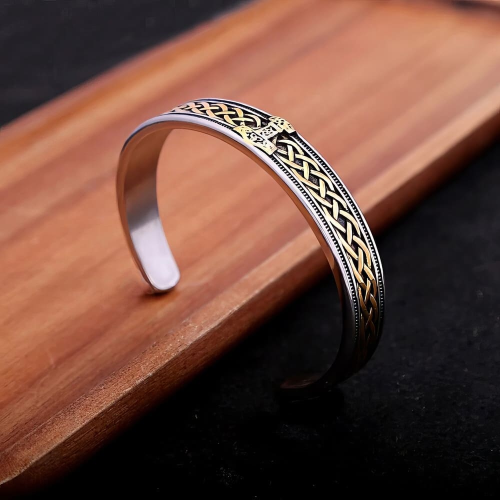 Bracelet Nœuds Celtiques et Mjolnir