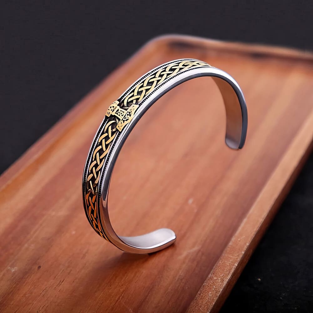 Bracelet Nœuds Celtiques et Mjolnir