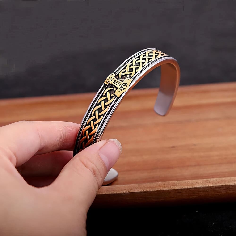 Bracelet Nœuds Celtiques et Mjolnir