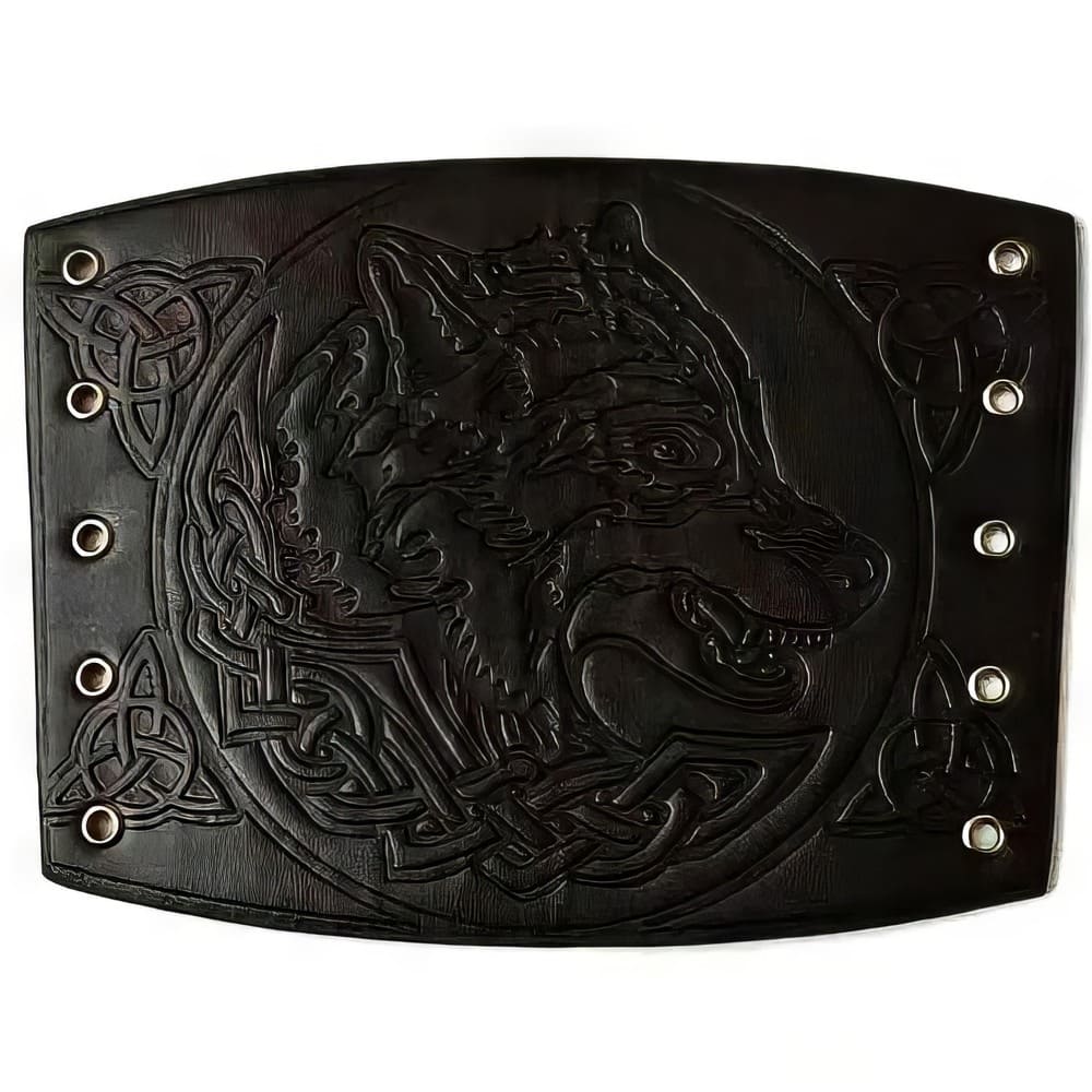 Bracelet Viking Long Cuir Loup