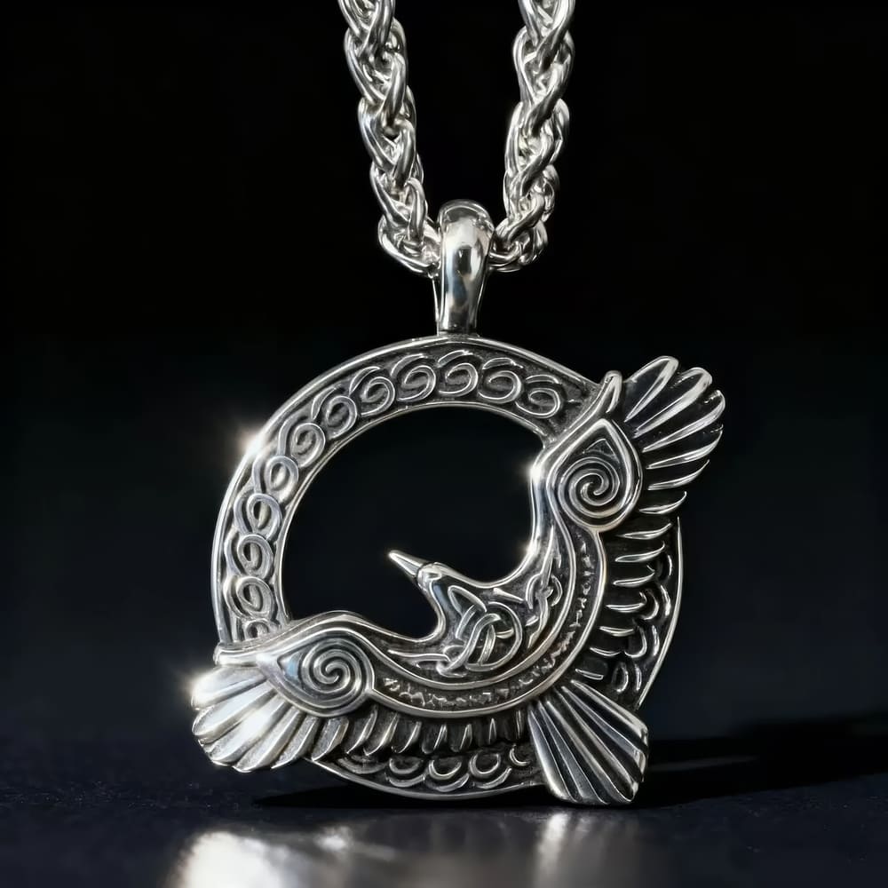 Collier Rond Corbeau Viking