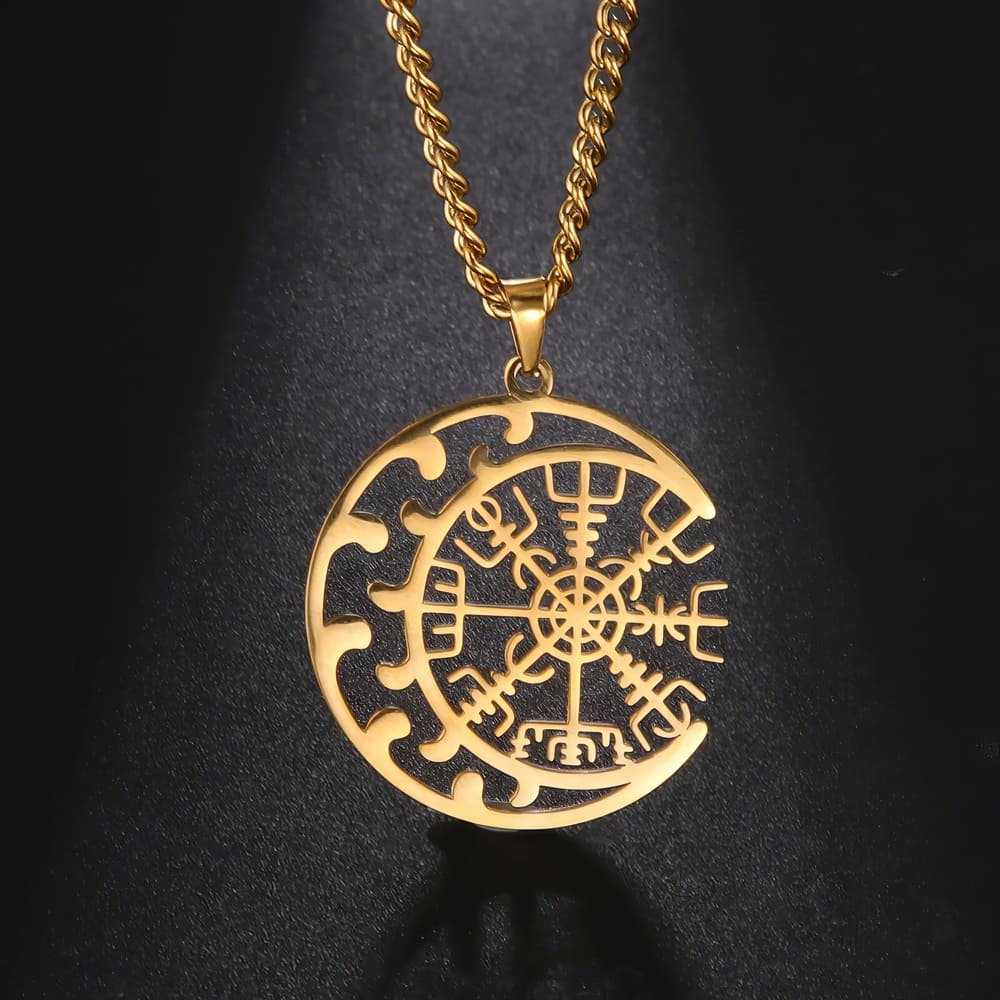 Collier Croissant de Lune et Vegvisir