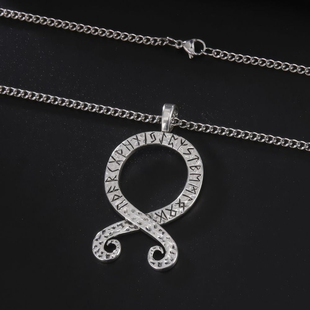 Pendentif Circulaire Poulpe Runes Viking