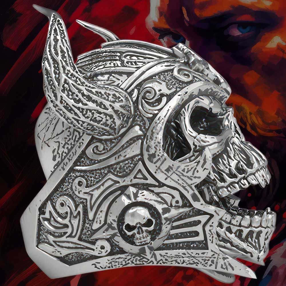 Bague Crane de Guerrier Viking Cornu