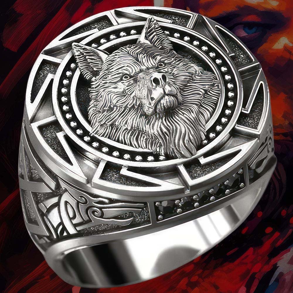 Bague Homme Viking - Tête de Loup