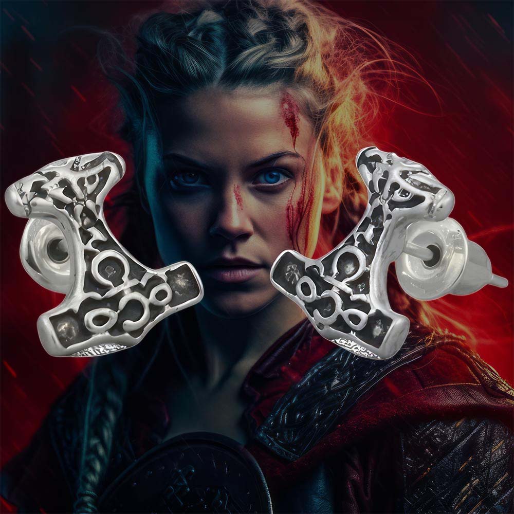 Boucle d'Oreille Mjöllnir Celtique Homme