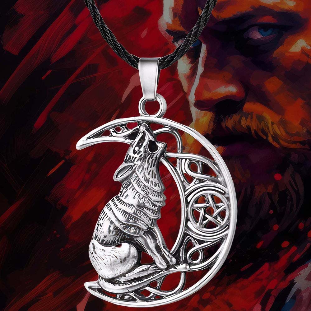 Collier Loup et Croissant de Lune