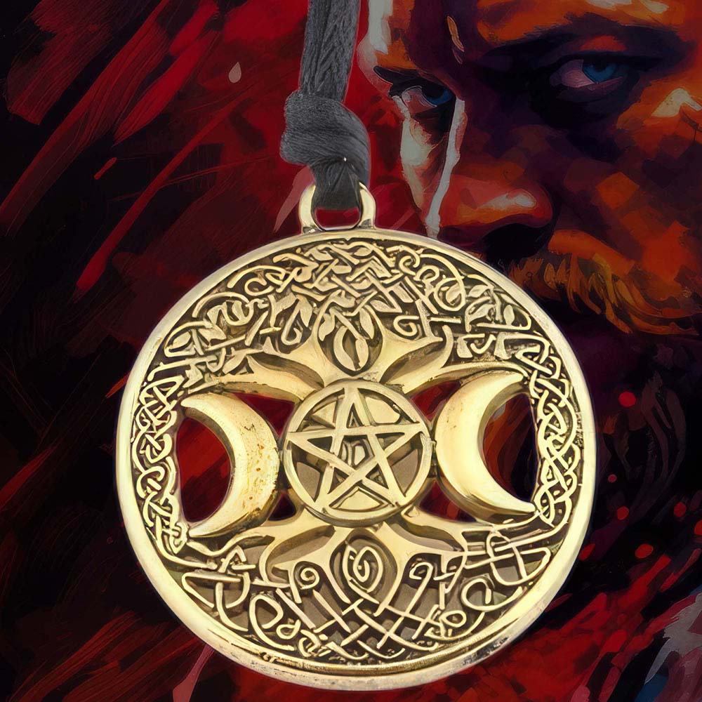Collier Nœuds Celtiques & Croissant de Lune