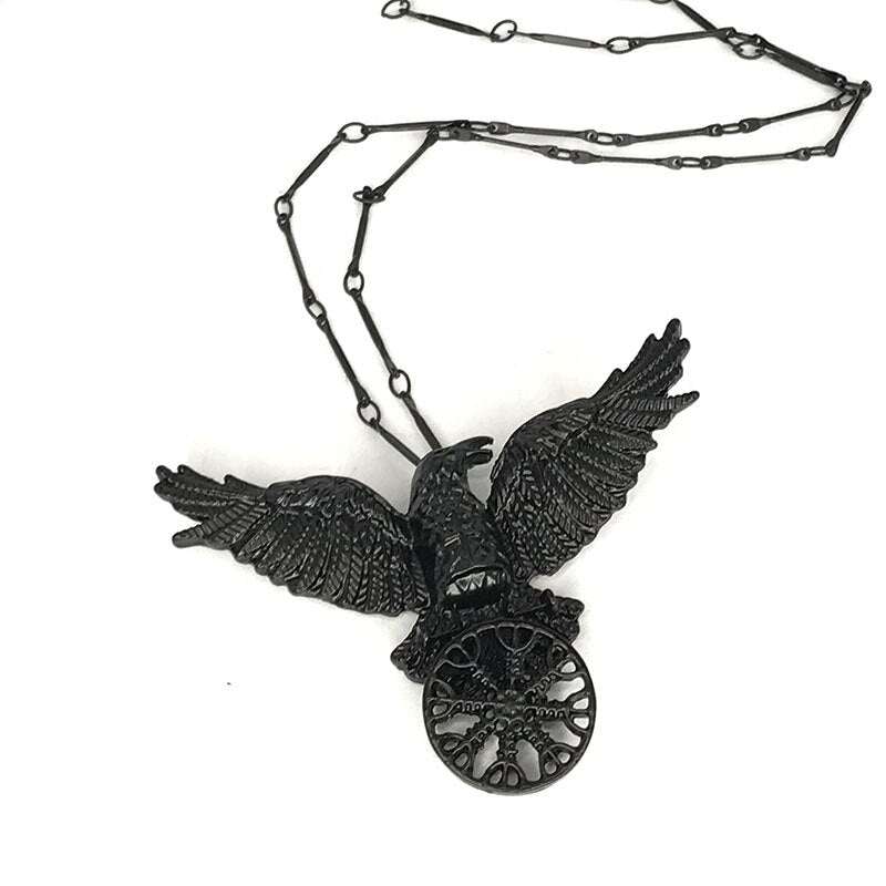 Pendentif Corbeau Noir Femme