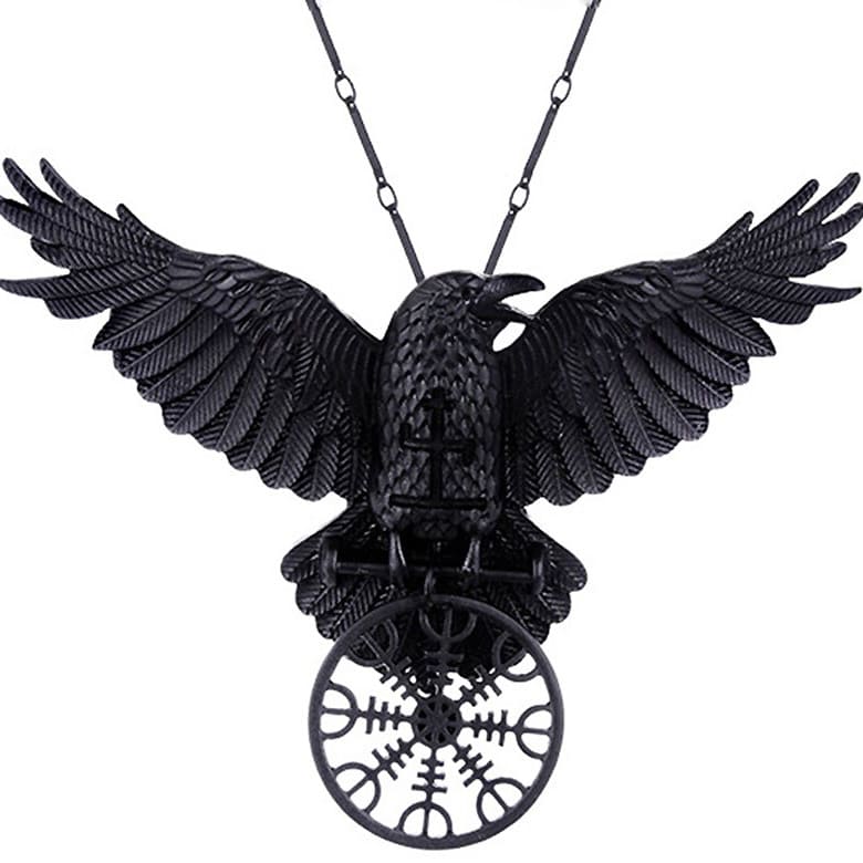 Collier Corbeau Noir Gothique Femme