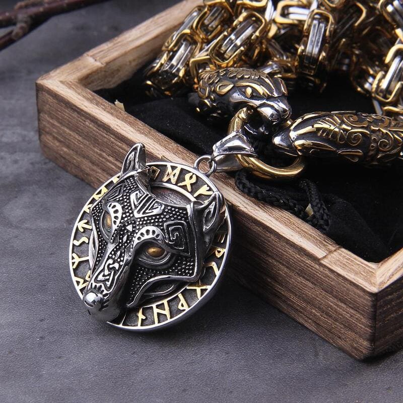 Collier Tête De Loup Homme