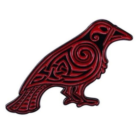 Fibule Corbeau Viking Rouge