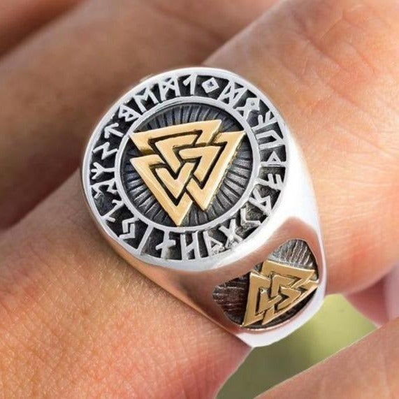 Bague Acier Homme Viking