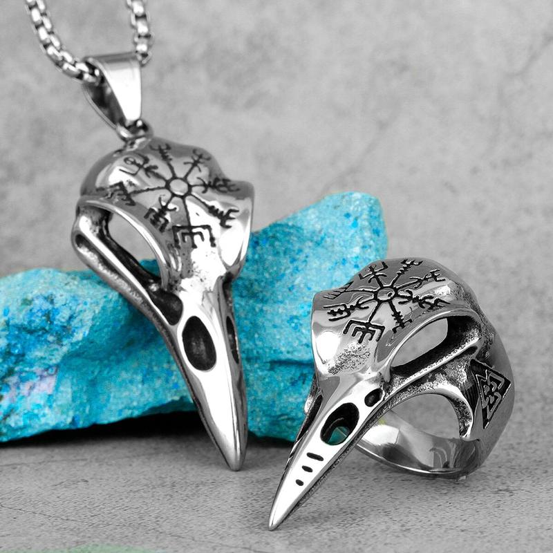 Bague Acier Crane De Corbeau