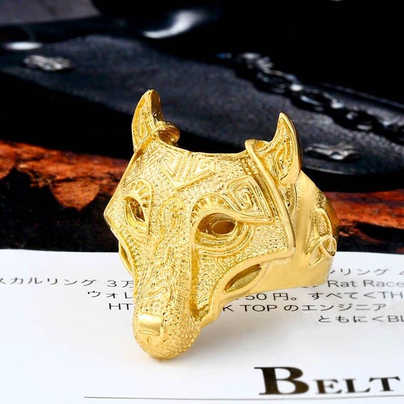 Bague Tête De Loup Acier