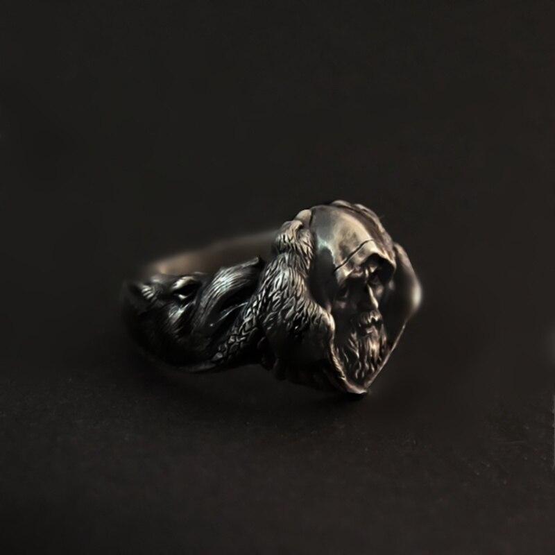 Bague Odin Hugin et Munin