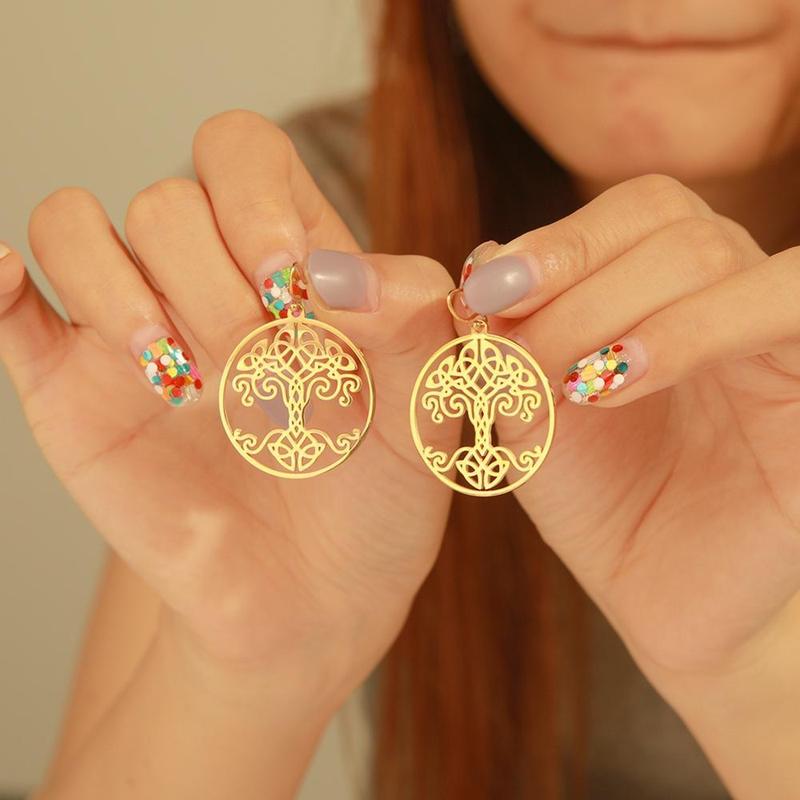 Boucle Oreille Arbre de Vie Viking