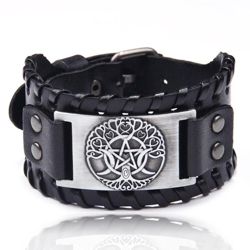 Bracelet Cuir Tresse Viking