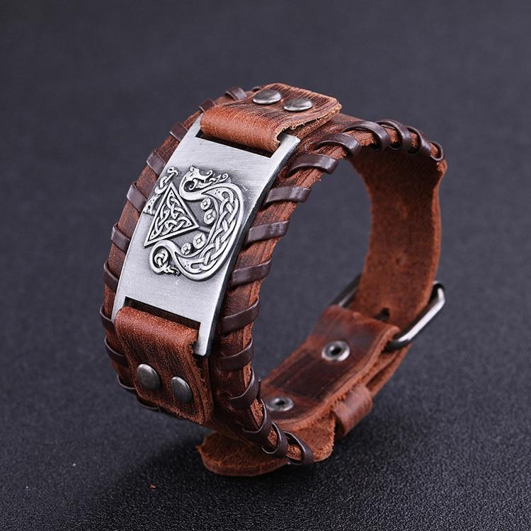 Bracelet Cuir Tresse Viking