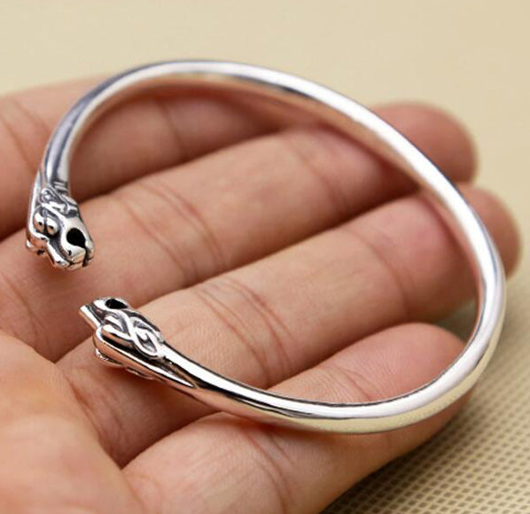 Bracelet Torque Viking Argent