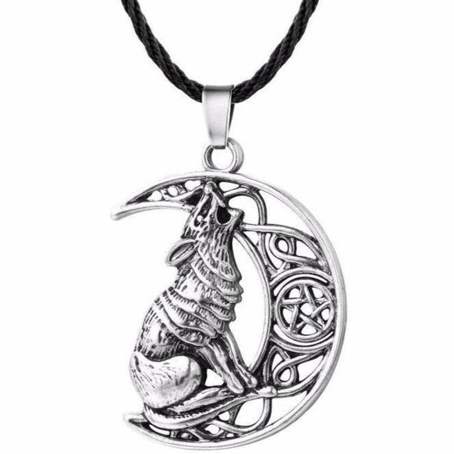 Collier Loup Et Croissant De Lune