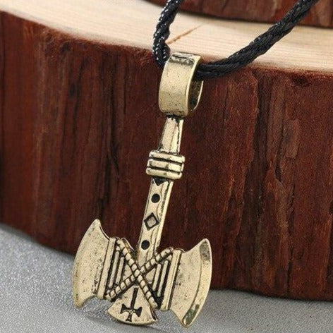 Pendentif Homme Hache Double