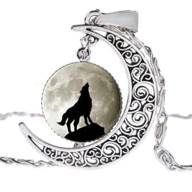 Pendentif Loup Lune