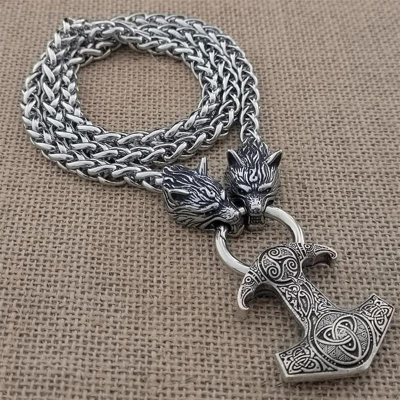 Pendentif Tête de Loup Acier