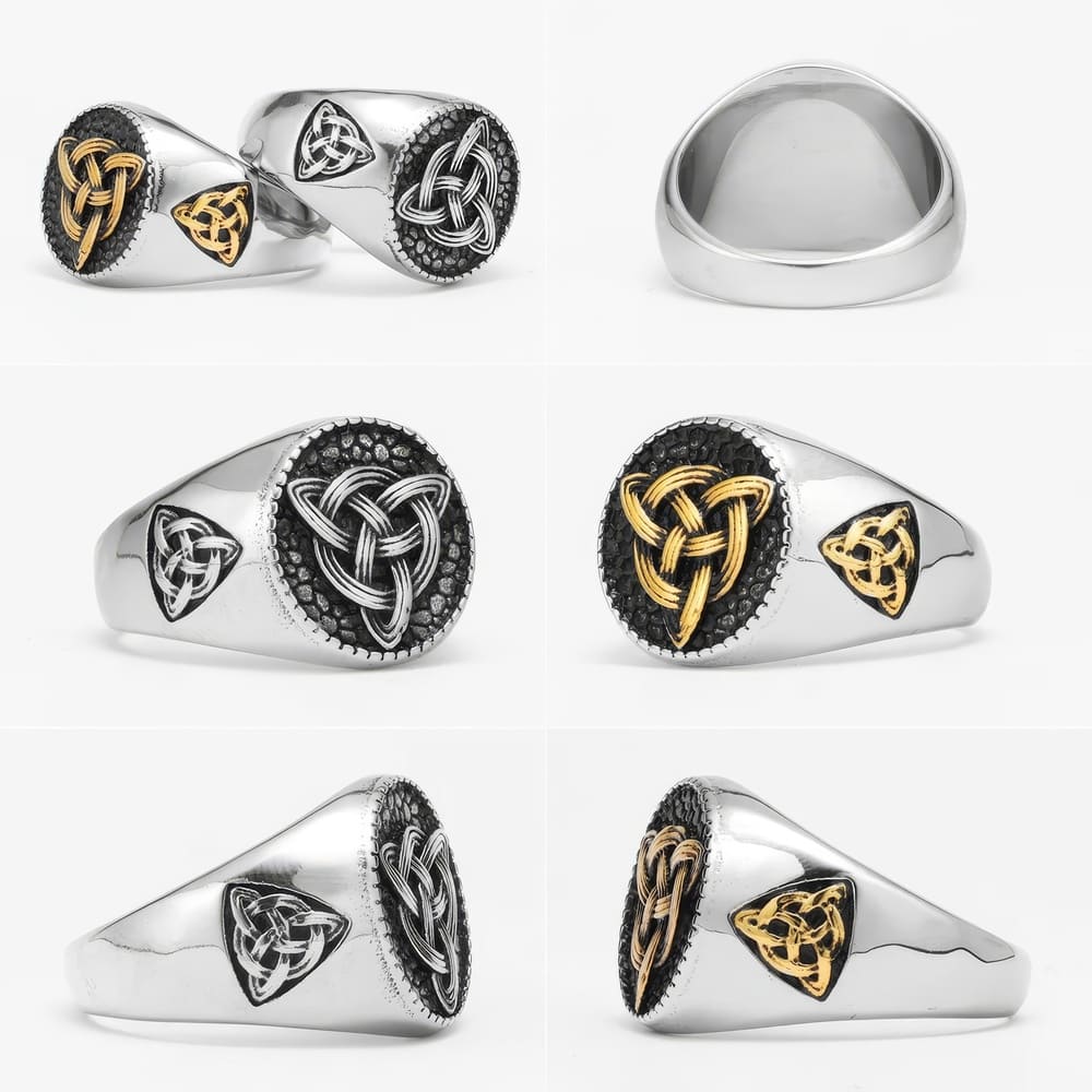 Bague Triquetra Nœuds Celtiques [Acier]