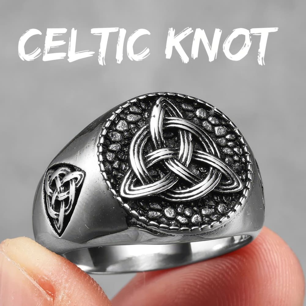 Bague Triquetra Nœuds Celtiques [Acier]