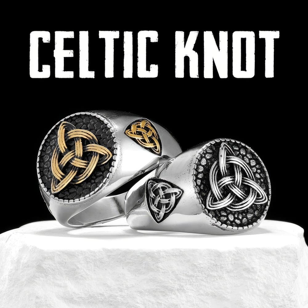 Bague Triquetra Nœuds Celtiques [Acier]