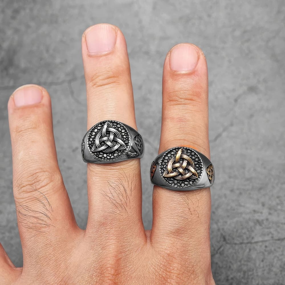 Bague Triquetra Nœuds Celtiques [Acier]