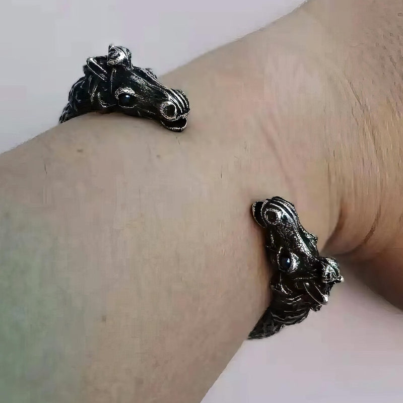Bracelet Double Têtes du Cheval Sleipnir