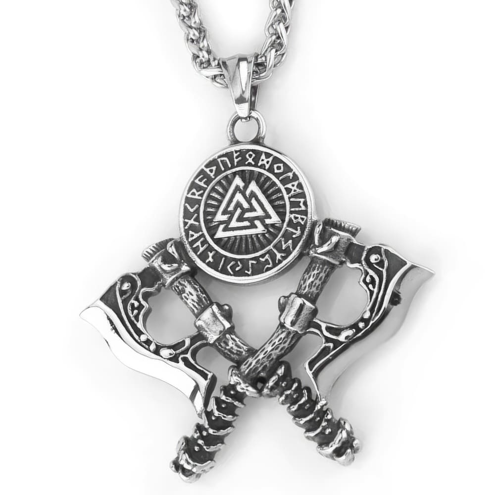 Collier Valknut et Double Haches Viking