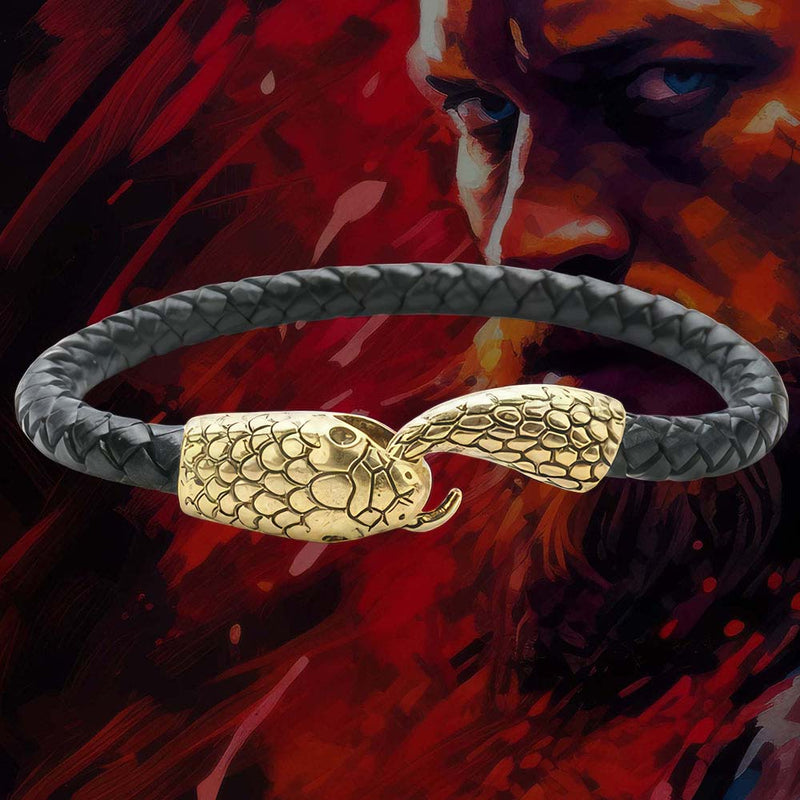 Bracelet Femme Viking - Serpent Ecailleux [Cuir]