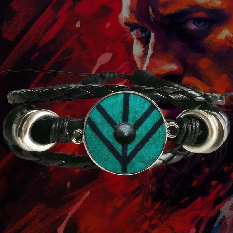 Bracelet Viking - Bouclier de Lagertha [Cuir]