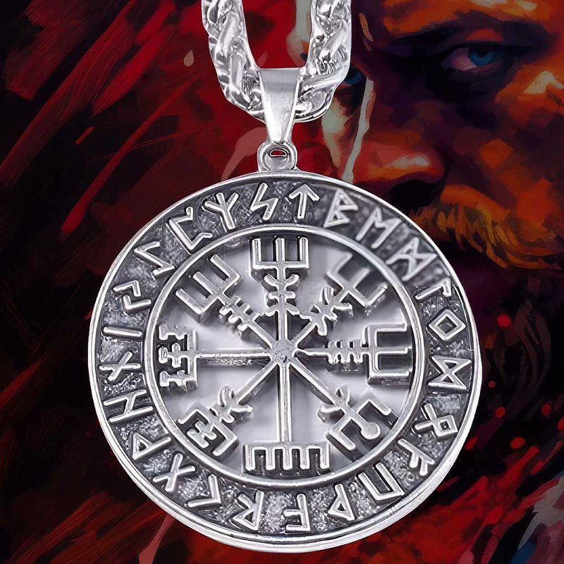 Collier Compas Viking et Runes
