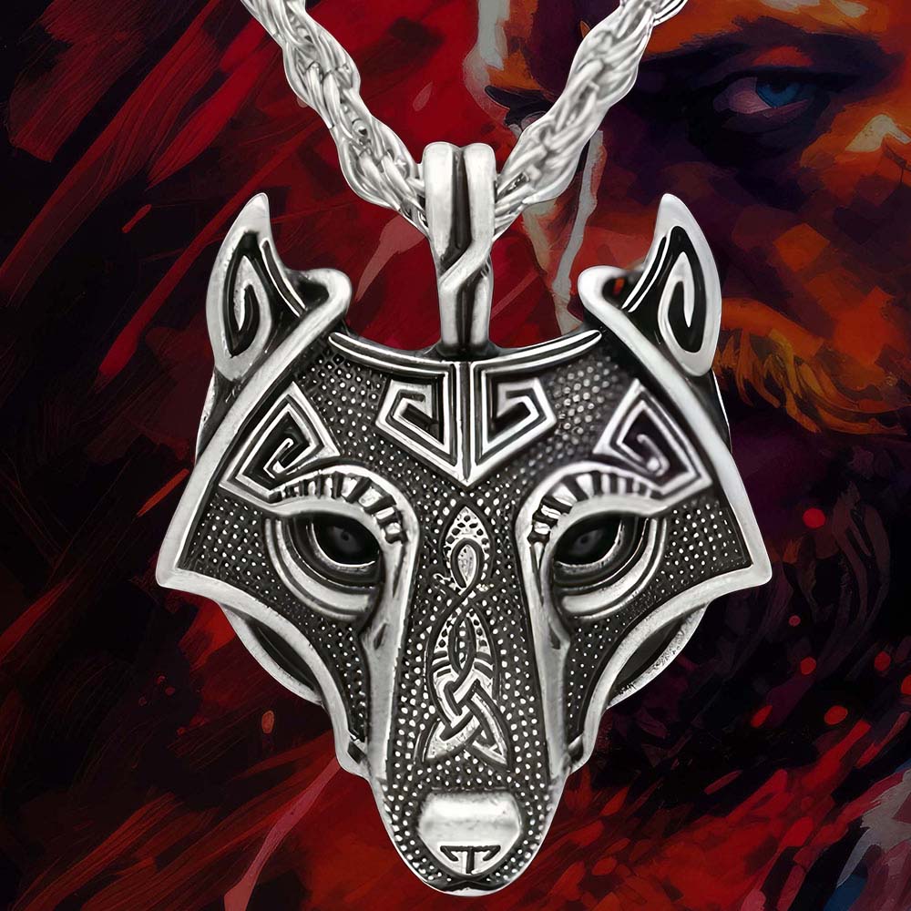 Collier Homme - Tête de Loup Nordique