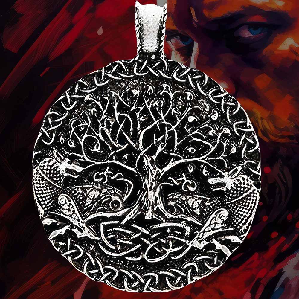 Collier Nordique - Yggdrasil et Loups