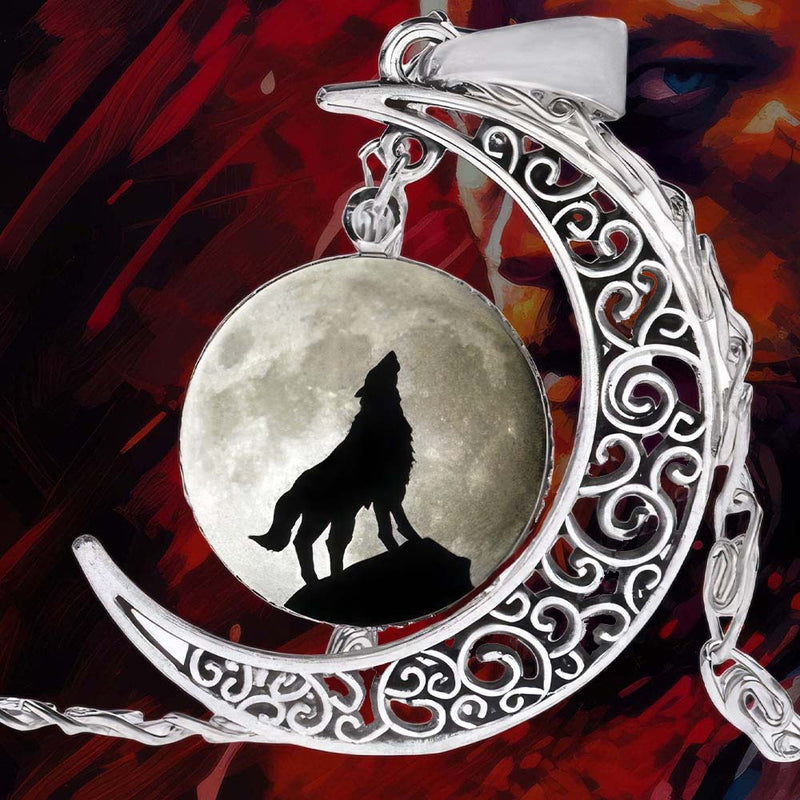 Collier Loup Hurlant & Lune