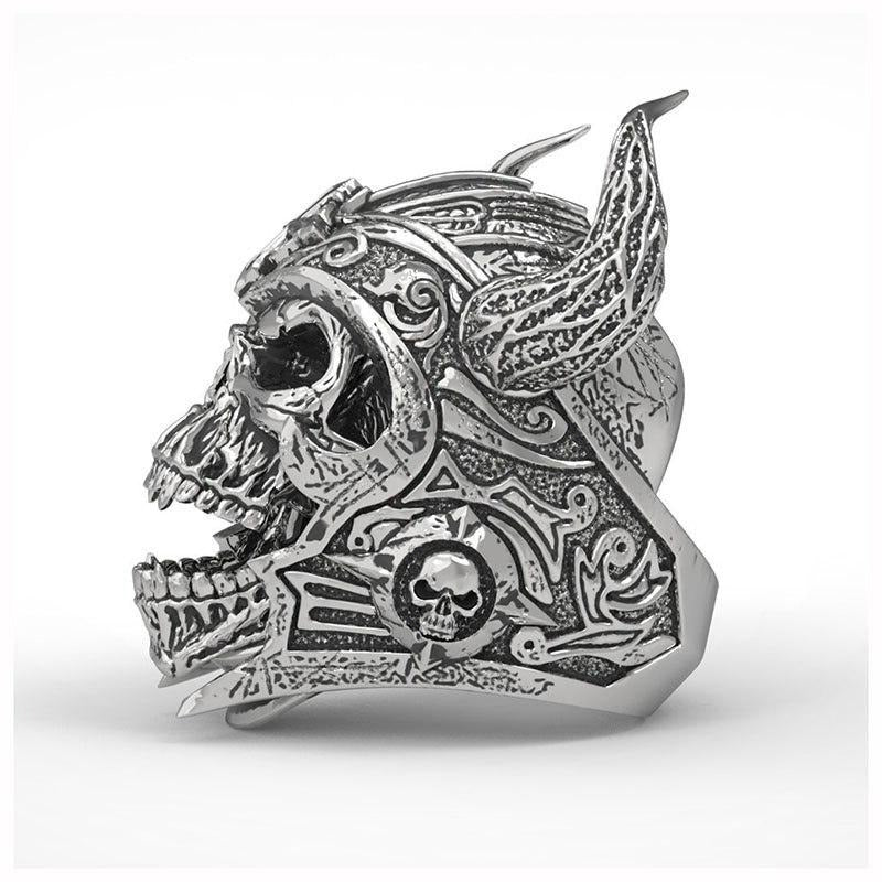 Bague Crane de Guerrier Viking Cornu 54mm - Main Image