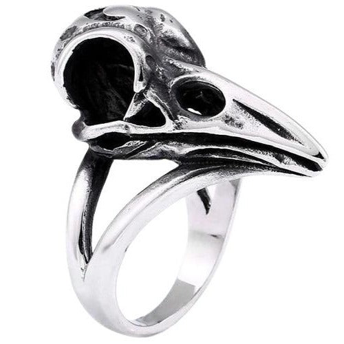 Bague Acier Crane De Corbeau